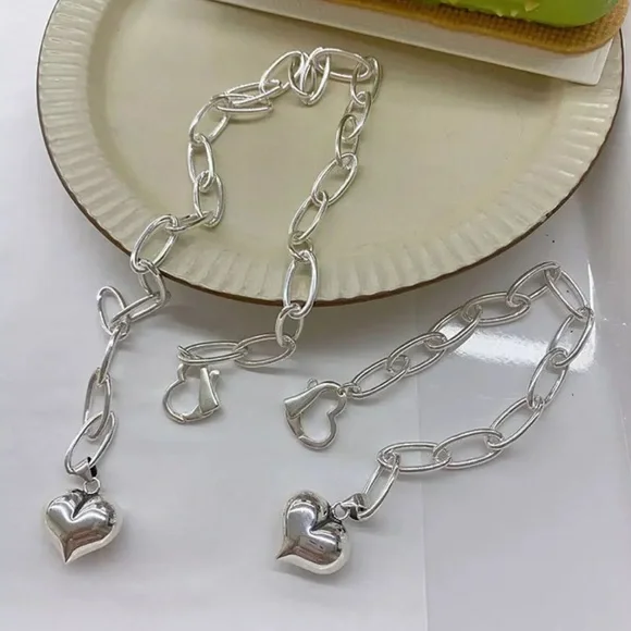 925 Silver Heart Charm Bracelet - Picture 3 of 4